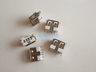 10X USB 2.0 Type A Female 4 Pin 180° DIP PCB Socket Connector 2 Leg Short - Image 1 of 4