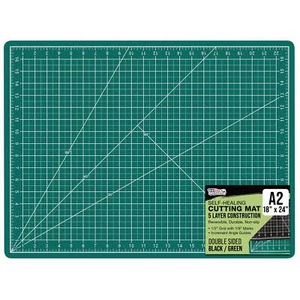 18" x 24" GREEN/BLACK Self Healing 5-Ply Double Sided Durable Cutting Mat - Picture 1 of 5