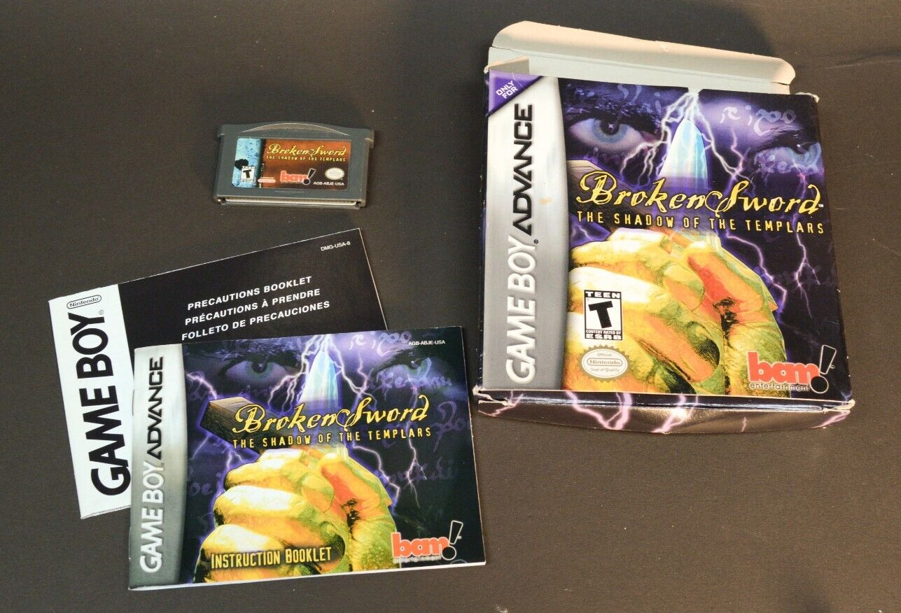 Nintendo Gameboy Advance Broken Sword The Shadow Of The Templars w/ Box Tested