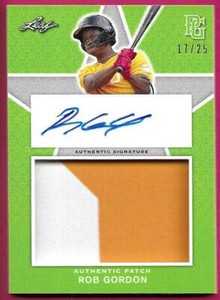 2020 Leaf Perfect Game National Baseball ROB GORDON Patch Autograph 17/25
