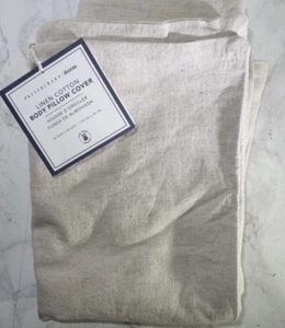 Pottery Barn Teen Linen Cotton Body Pillow Cover Case Sham 52" x 19 inch Natural - Picture 1 of 6