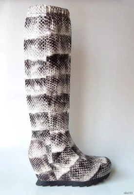 CAMILLA SKOVGAARD piel serpiente cuero 6 botas hasta la rodilla SAW WEDGE 36 nuevas $1100  Foto 1 de 4