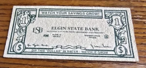Vintage Elgin State Bank Dollar Bill Sponge Elgin, Iowa - Picture 1 of 3