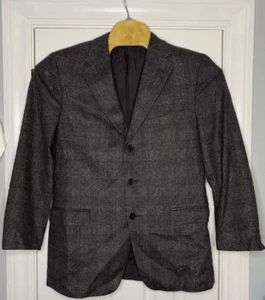 Blazer cappotto sportivo uomo Zegna tre bottoni grigio a quadri 54R lana angora - Foto 1 di 10