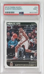 2014 PANINI HOOPS GIANNIS ANTETOKOUNMPO #62 PSA GRADED MINT 9 2nd YEAR BUCKS - Picture 1 of 2