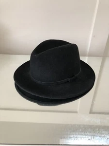 Borsalino 1857 Antica Casa Alessandria Italy Hat Black Size Small Vintage - Picture 1 of 7