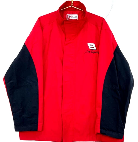 Vintage Chase Dale Earnhardt Jr 8 Full Zip Windbreaker Jacket Size XL Red Nascar Cover