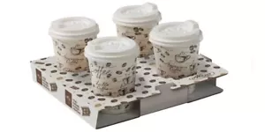 Vassoio portacappuccino d'asporto divisibile - take away porta capuccino - Foto 1 di 1