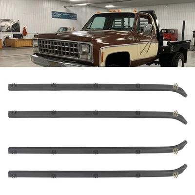 LH & RH Door Window Weatherstrip Seal 4Pcs Fit For Chevrolet GMC Truck 1989-1991 Foto 1 de 4