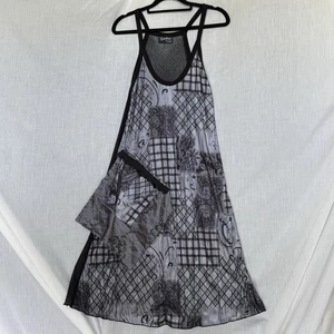 Thompson TSAG Clothing Australia  Patchwork Mesh Slip Dress Size M Asymmetrical - Picture 1 of 10