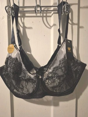 Sujetador Wacoal Retro Chic 34C Cobertura Completa Sin Forro 855186 - Negro Foto 1 de 3