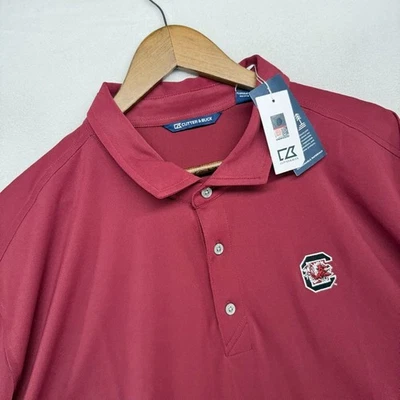 South Carolina University Polo Shirt Men's 2XL Red Solid Gamecocks Tech NEW - Image 1 of 4