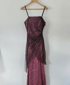 Vestido Formal Y2K Morgan And Co Sin Tirantes Púrpura Brillo Rosa 9/10 Gótico Fairycore - Imagen 1 de 10