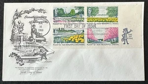 1969 Artmaster/ Beautification of America Scott 1365-68 PB4 FDC - Picture 1 of 2