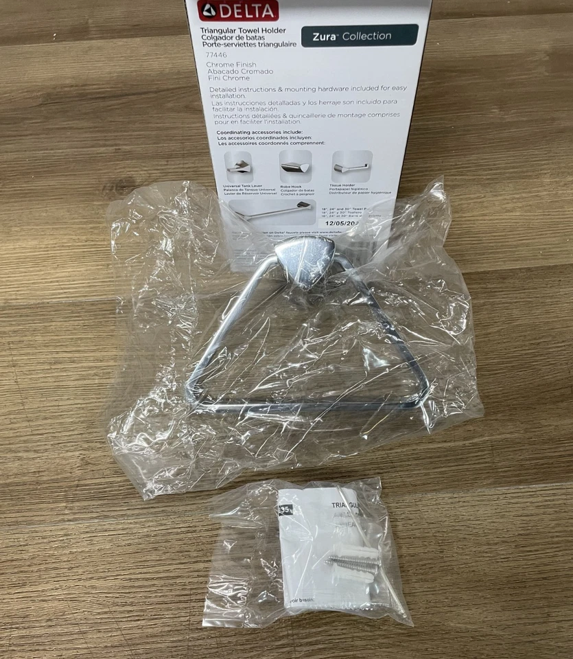 Anillo de toalla montado en la pared Delta 77446 Zura 7", cromado Foto 1 de 2