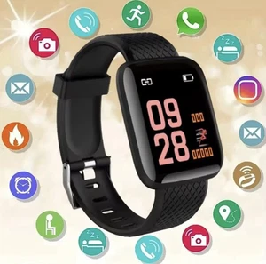 Smart Watch Unisex Fitness Tracker with Blood Pressure Heart Rate Monitor - Picture 1 of 6
