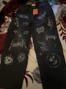 YoungLA ( Black Wash Design Denim (Sz.M) - Picture 1 of 3