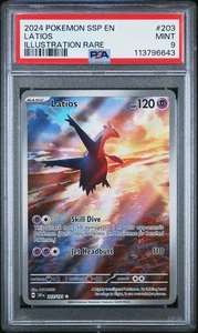 Pokemon SV Surging Sparks SSP Latios Illustration Rare #203 PSA 9 - Picture 1 of 1