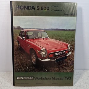 Honda S 800 Coupe Convertible Workshop Manual Hardcover Intereurope S800 1966-71 - Picture 1 of 11