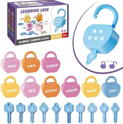 GEERAY Cause and Effect Toys for Toddlers 3+, Montessori Lock & Key Set with 10 - Image 1 of 4