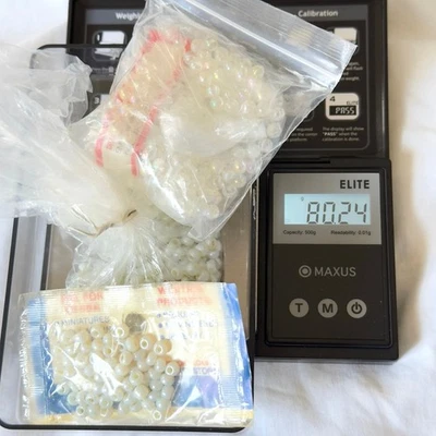 Westrim Crafts Mixed Lot Rainbow Pearl White Clear Glass Seed Beads 80 grams 5mm - Image 1 of 4