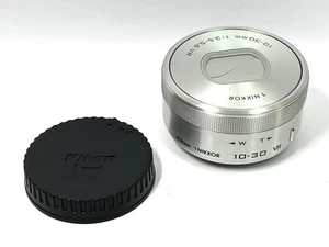 Near Mint Nikon 1 Nikkor VR 10-30mm f/3.5-5.6 PD Power Zoom Silver Lens #4333 - Picture 1 of 7