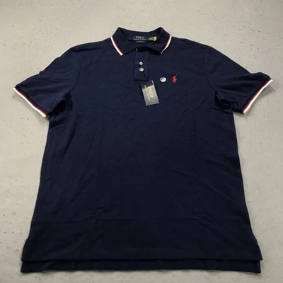 Polo Ralph Lauren Polo Shirt Mens Medium Classic Fit Navy Blue 100% Cotton NWT - Image 1 of 4