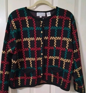 NOVELLI Petites Women's PL Multicolor Cardigan Sweater Gold Buttons - Picture 1 of 7