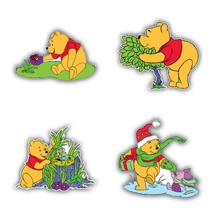 Winnie The Pooh Cartoon Set Of 4 Vinyl Sticker Decal - 5'' longer side ID:2 - Picture 1 of 1