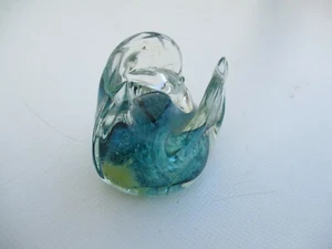Sculpture animalière en verre cygne travail signé - Picture 1 of 12