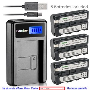 Kastar Battery LCD Charger for NP-F570 Sony MVC-FD85 MVC-FD87 MVC-FD88 MVC-FD90 - Picture 1 of 11