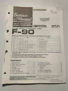 Pioneer F-90 FM/AM Digital Synthesized Tuner Service Manual Original OEM Genuine - Picture 1 of 4