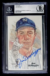 JOE DIMAGGIO GEM 10 Autographed Perez-Steele Postcard Yankees BAS Slabbed Signed - Picture 1 of 4