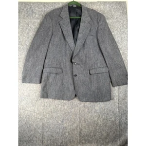 Haggar Blazer Men's 46L Gray Polyester Single Breasted Notch Lapel Formal Jacket - Picture 1 of 12