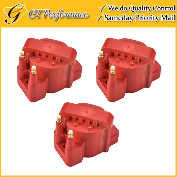 Performance Ignition Coil 3PCS for Buick Cadillac Chevrolet Isuzu Pontiac, Red - Image 1 of 2