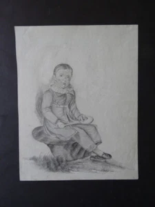FRENCH SCHOOL 19thC - PORTRAIT OF A BOY - SUBTILE PENCIL DRAWING - Picture 1 of 10