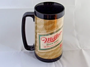 Taza de plástico aislante vintage Miller High Life Beer Thermo-Serv 16 oz hecha en EE. UU. - Imagen 1 de 4