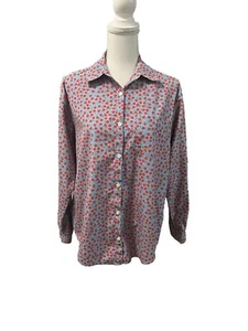 Vintage Eddie Bauer Blue Floral Cottagecore Collared Button Up Women’s Shirt S - Picture 1 of 9