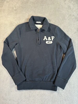 Abercrombie Fitch Muscle Sweater Mens Medium Blue 1/4 Zip Surfer Skater Beach - Image 1 of 4
