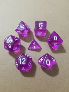 Polyhedral Gaming Dice, 7pc set (d4,6,8,10,12,20,%) FREE SHIPPING - Picture 1 of 3