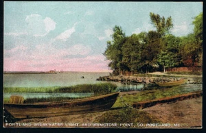 Postcard Portland and Breakwater Light Brimstone Point So Portland Me Maine - Picture 1 of 1