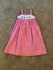 Anavini Girls Pink Pinstripe Floral Smocked Sun Dress Girls 6 Preppy - Picture 1 of 4