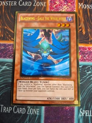 Yu-Gi-Oh! TCG Blackwing - Gale the Whirlwind GLD3-EN021 Limited Gold Rare NM - Image 1 of 4