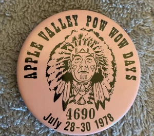Apple Valley CA California POW WOW Days Pinback Button Pin July 28-30 1978 1690 - Picture 1 of 2