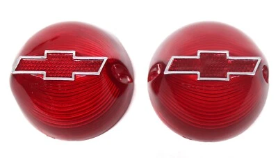 Nuevo par de lentes traseras cromadas con pajarita / para Chevy 150 210 Nomad Bel Air 1956 Foto 1 de 4