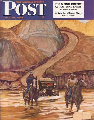1948 MAY 29 Westward Tow SATURDAY EVENING POST COVER ONLY #2 Mead Schaeffer - Image 1 of 3