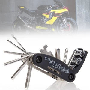 Kit de herramientas de reparación de bicicletas, herramienta de cadena de bicicleta llave hexagonal accesorios juego de herramientas múltiples - Imagen 1 de 16