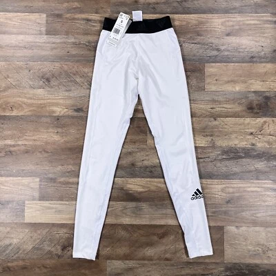 Adidas Pants Mens Small White Compression Training Tights NEW - Image 1 of 4
