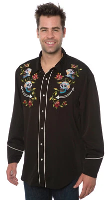 Benny's Mens Day of the Dead Western Shirt - Image 1 of 4