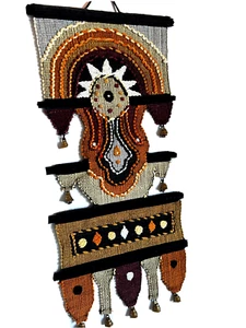 Don Freedman MCM Boho Webfaser Kunst Textil Wandbehang Vintage 70er Handarbeit - Bild 1 von 8